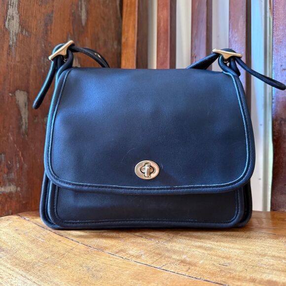 Vintage Coach Rambler’s Legacy Bag 9061 (2001) – Black Glovetanned Leather - Picture 1 of 15